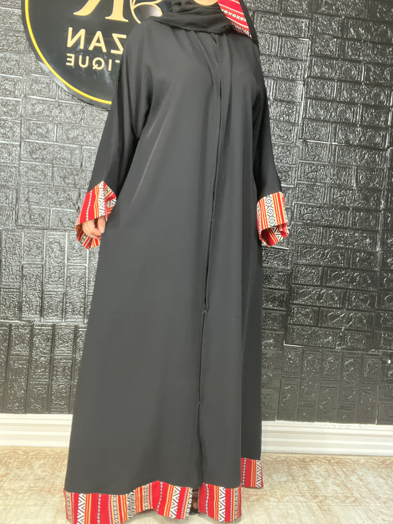 Red Heritage Touch – Closed Style Abaya